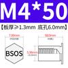 Yishenglong Pernos Remachables para Agujero Ciego de Acero Inoxidable Tuercas Remachables Placa de Presión Hexagonal Rosca Bsos-M3M4