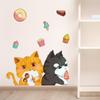 Nuevo LD64005 Pegatinas de dibujos animados de gatitos y bocadillos, artículos de renovación para habitación infantil, pegatinas de pared autoadhesivas