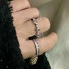 Anillo de viento frío con diseño de diamante rosa para chica, con apertura avanzada y personalidad de moda ajustable.