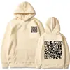 Sudadera con capucha de código QR divertida Broma Sudadera gruesa de invierno divertida
