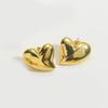 Brincos Dourados com Design Brilhante para Mulheres, Luxo Acessível Brilhantes Personalizados Brincos de Laço Coração Banhados a Ouro Joias