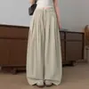 Pantalones negros de pierna ancha Yamamoto para mujer, nuevo estilo verano 2026, ligeros, transpirables, de cintura alta, fluidos, holgados, casuales, versátiles