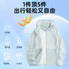 Ropa Ligera de Protección Solar para Exteriores Estilo Montaña para Hombres, Ropa de Protección Solar de Seda de Hielo Fresca y Transpirable, Chaqueta Anti-UV, Cortavientos para la Piel para Mujeres