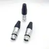 Conector mezclador de cabeza hembra Cannon de níquel perlado de 3 núcleos XLR para micrófono karon pasante chapado en oro