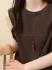 Nuevo collar colgante de pez de palisandro estilo chino, estilo étnico vintage, cadena larga versátil para suéter, accesorio de diseñador para mujer