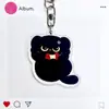 Pingente Chaveiro Gatinho Preto, Chaveiro Acrílico Gato Fofo, Pingente Decorativo Simples para Estojo