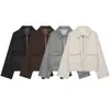 Ins estilo europeo y americano transfronterizo 2026 nueva chaqueta corta de lana a la moda y elegante para mujer de corte holgado con solapas