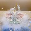 Amor de cisne-Adornos de cisne de cristal para coche decoración de consola central redondos sensación simple cosas buenas para el coche