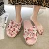 Producto Nuevo de Verano 2026 Hecho a Medida, Suministro Directo del Fabricante, Pantuflas Casuales de Interior y Exterior con Moño de Fresa, Pantuflas de Moda para Mujer