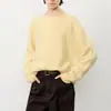 Ropa Interior de Punto Mixta de Lana de Oveja y Cachemir para Mujer Nuevo Diseño de Cuello Redondo Hombros Descubiertos Ropa de Punto Cálida y a Prueba de Frío para Mujer