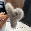 Pinza para el pelo de visón para mujer, para la parte posterior de la cabeza, para otoño e invierno, con forma de tiburón grande de peluche