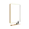Espejo Cuadrado Minimalista Nórdico para Baño Montado en Pared con Estante para Maquillaje y Lavado, No Requiere Taladro