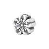 Plata Pura 999 Vintage 3D Flor Dura de Plata Cuentas Separadoras Flor de Durazno Hilo para Pulseras DIY Pulsera de Cristal Accesorios de Plata Materiales