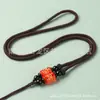 Cadena de suéter de alta calidad al por mayor de fábrica collar de seis palabras mantras joyería cuerda tejida a mano colgante de jade cordón