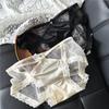 Ropa interior de satén con encaje de lunares y borde de encaje para mujer, bragas transparentes huecas sexys con diseño de puro deseo francés, venta al por mayor