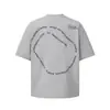 Rumei Estilo Retrô Americano Ombro Caído Gola Redonda Estampa de Letras Manga Curta Camiseta Verão Solta Sorona Fresca Top Tendência