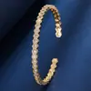 Pulsera abierta de una fila de circonitas con diseño geométrico de panal estilo francés, diseño de nicho de moda popular, joyería de lujo ligero para el día a día, regalo para novia