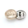 Hebilla metálica de cuatro piezas al por mayor con patrón patrón hebilla oculta de doble cara de 1.5 cm color chaqueta de plumas botones planos para mujer