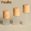 En Stock Transfronterizo 1ml 2ml 3ml 5ml Tapa de Grano de Madera Botella Roller de Vidrio Mate Botella de Aceite Esencial Botella Roller de Perfume