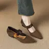 Encuentro Primero Temporada 2026 Principios de Primavera Nuevos Más Vendidos Súper Elegantes Retro Mary Jane Punta Fina Poco Profundos Franceses Tacón Grueso Zapatos de Mujer