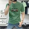 Lan Sheng Yi Camiseta de manga curta masculina gola redonda 2025 nova moda verão casual masculina estampada meia manga top T