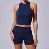 Roupa Externa Versátil Shorts Casuais para Fitness e Corrida Terno Europeu e Americano Colete de Secagem Rápida Roupa de Yoga Apertada nas Costas
