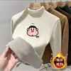 Camiseta Interior de Terciopelo Grueso de Cuello Alto Medio para Niños y Niñas 2025 Otoño e Invierno Nueva Camiseta Cálida de Manga Larga para Bebé