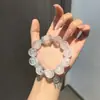 Design Original Pulseira de Cristal Branco Asai Branco Natural com Partículas Grandes Gelo Triturado Brilhante para Meninas Presente de Luxo Leve Transferência