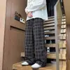 Otoño 2026 Nuevo de Moda Americana Cuadros Pana Deconstruido Talla Grande Pierna Ancha Casual Suelto Pantalones Largos