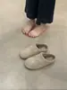 Zapatos Birkenstock de estilo coreano con punta cerrada para mujer para usar en exteriores, Nuevos estilos de zapatillas cálidas de algodón afelpado, Medias zapatillas Birkenstock de estilo perezoso para una pierna