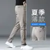 Pantalones de negocios casual de alta gama para otoño e invierno para hombre, pantalones grises rectos de corte slim, nuevos pantalones de invierno para hombre con forro polar 2026