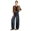 Jeans Retro de Corte Curvo para Mujer, Nuevo Otoño 2026, de Cintura Alta, Adelgazantes, Caídos, Versátiles, Pantalones de Pierna Estrecha a Ancha