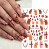 Nuevas pegatinas de arte de uñas transfronterizas ins otoño calabaza cuadros retro líneas de espinas Acción de Gracias pegatinas adhesivas para uñas
