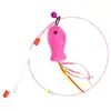 Juguete para gato mascota alambre de acero Cascabel pluma ratón pez palo para gato fabricantes suministro juguete de peluche interactivo para gato