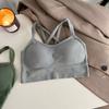Kaka Mismo Estilo Cruzado Hermoso Espalda Abierta Tubo para Pecho Sin Aro Base Camisola Deportiva Sujetador Ropa Interior para Mujer