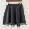 Falda Plisada de Punto con Encaje para Mujer, Nuevo Estilo Otoño e Invierno 2026, Cintura Alta, Adelgazante, Falda Corta Casual de Corte A para Figuras Pequeñas
