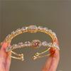 Pulseira Verão Rosa Branco Elegante Círculo Zircônia 2023 Nicho Fresco Quadrado Zircônia Pulseira Pulseira
