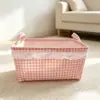 Caixa de Armazenamento Xadrez com Renda Personalizada da Amazon Organizador de Artigos Diversos para Mesa Cesta de Armazenamento em Tecido Oxford Impermeável e à Prova de Umidade