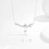 Collar BaObAo con diseño original de plata de ley s925, diseño de aurora, cielo estrellado, una estrella, un significado, nicho femenino, cadena de clavícula de alto sentido.