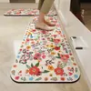 Tapete de piso para cozinha vintage, antiderrapante, resistente a óleo, lavável, resistente à sujeira, resistente ao desgaste, absorvente de água, secagem rápida, tapete de piso de terra de diatomáceas