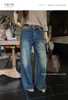 Plataforma T Guangzhou Shisanxing 2026 Otoño Retro Elástico en Cuatro Direcciones Cintura Alta Ligeramente Acampanados Jeans para Mujer 58103