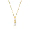 Amazon Moda Transfronteriza Simple Colgante de Zirconia en Forma de Gota Agrupada Collar de Acero Inoxidable Joyería de Regalo de Nicho para Mujeres