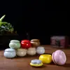 Pote Pequeno de Cerâmica com Esmalte Colorido Mini Pote para Bálsamo Chá Pote de Beleza Pote para Batom Pó de Fragrância Pó Medicinal Pote para Remédios Pote Hermético para Armazenamento