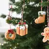 Decoración Navideña Transfronteriza Nuchi Colgante de Hombre de Jengibre de Resina Copo de Nieve de Caramelo Decoración de Árbol de Navidad Adorno Colgante