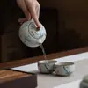 Tetera Xi Shi de Gres Ru con Patrón de Bambú Azul y Blanco, Tetera de Cerámica para Uso Doméstico, Juego de Té Kung Fu, Recipiente para Preparar Té, Se Puede Usar para Desarrollar el Carácter del Té