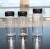 Botella de Plástico Transparente de 100 ml para Empaque de Condimentos, Botella para Polvos Sueltos y Brillantina, Botella de 3 oz con Tapa Abatible de Doble Apertura y Boca Ancha para Dispensar