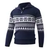2026 Retro Americano Transfronterizo Sudadera de Punto con Media Cremallera y Cuello de Solapa para Otoño e Invierno, Holgada, Versátil, Casual, Transpirable