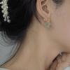 Pendientes de jade hetian natural hechos a mano con placa de incienso repelente de mosquitos, clip para la oreja para mujer, sin orificio para la oreja, pendientes de jade hetian de sensación de alta calidad, temperamento