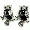 Ventas Directas de Fábrica Piedra Natural Cristal Ágata Búho Colgante Aleación Incrustada Piedra Preciosa Colgante Accesorios de Collar Lote