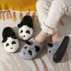 Chinelos Fofos de Desenho Animado para Dedo do Pé para Mulheres 2025 Outono e Inverno Nova Moda Versátil Confortáveis Antiderrapantes Chinelos de Algodão para Mulheres